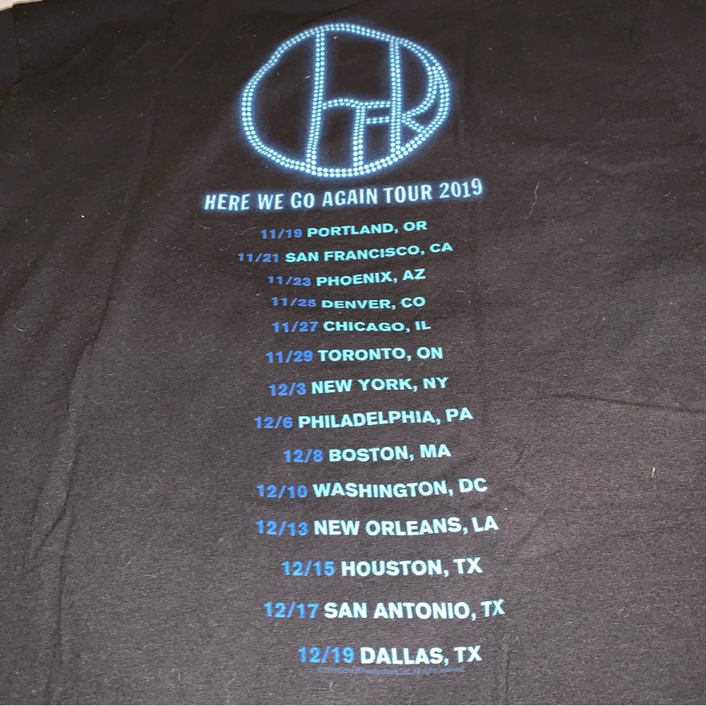 Cher 2019 'Here We Go Again' Tour Black T-Shirt Graphic Tee; Size Medium: Used - Picture 5 of 8